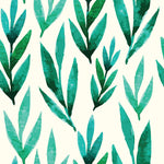 Watercolor Green Leaves Wallpaper