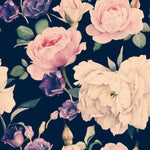 Watercolor Large Floral Dark Wallpaper Mural