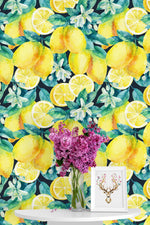 Watercolor Lemons Wallpaper