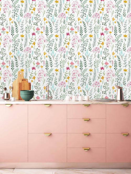 Watercolor Lovely Flowers Wallpaper