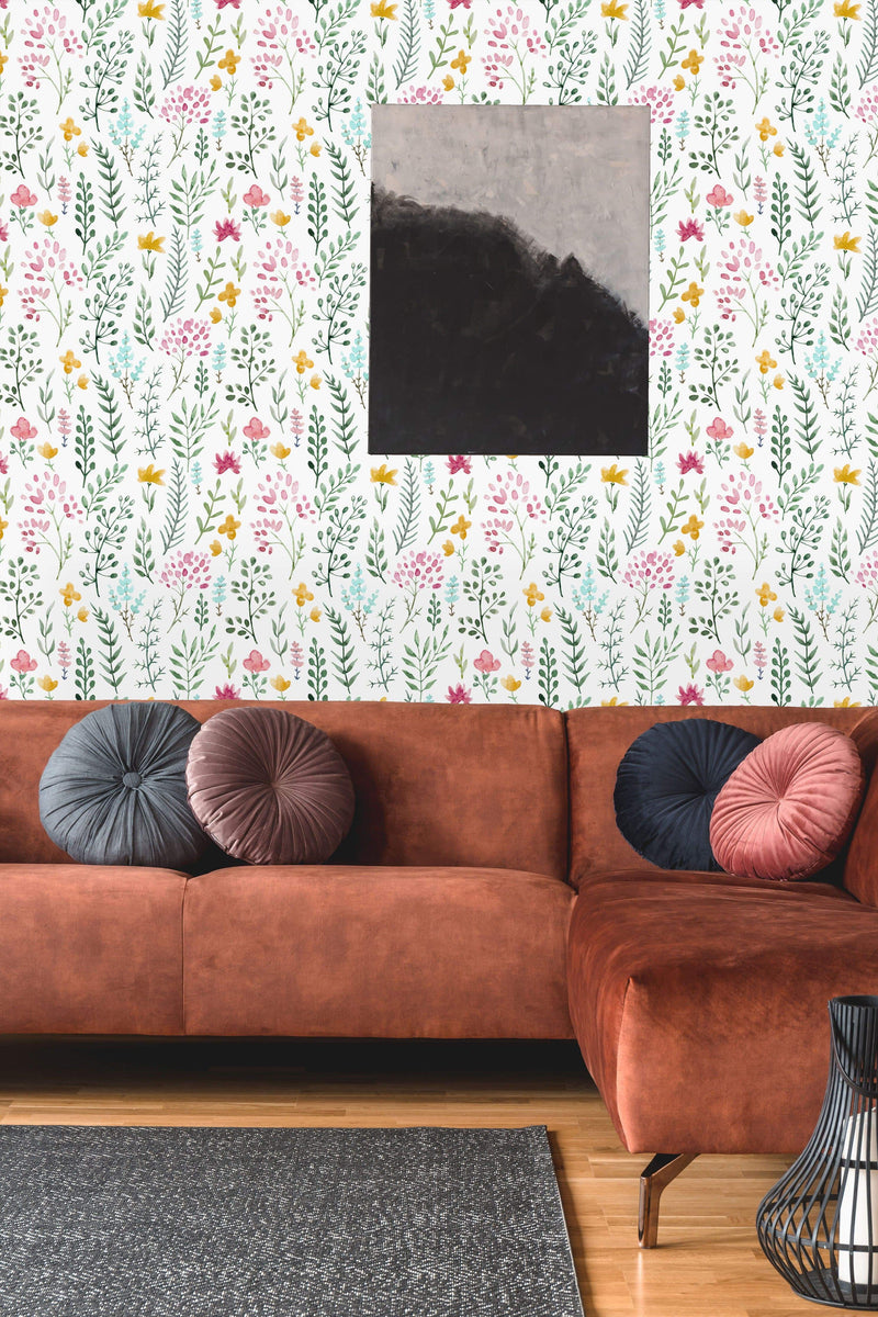 Watercolor Lovely Flowers Wallpaper