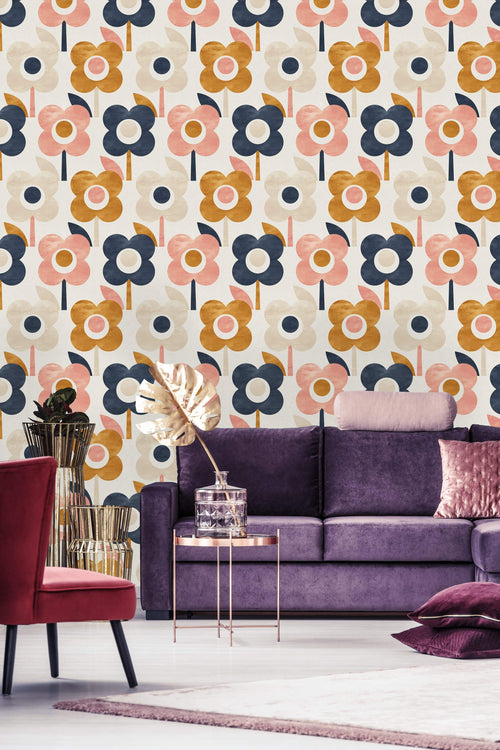 Watercolor Style Flowers Wallpaper