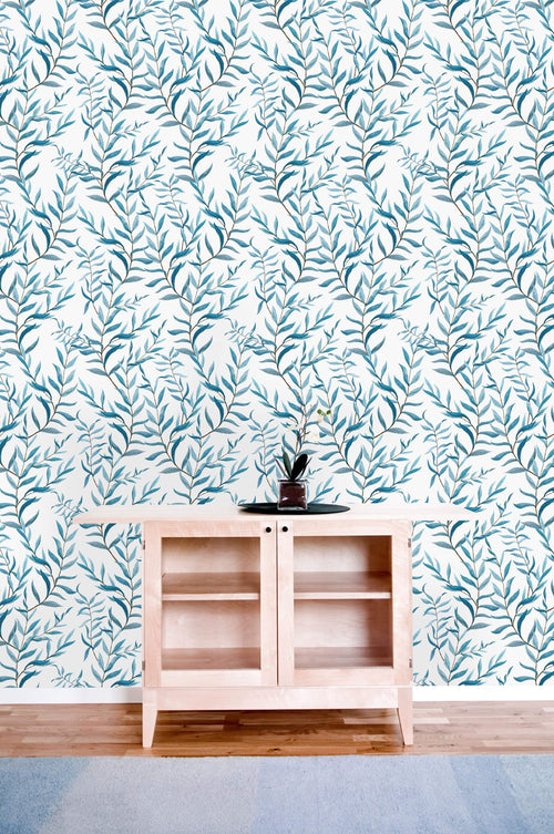 Watercolor Style Leaves Wallpaper