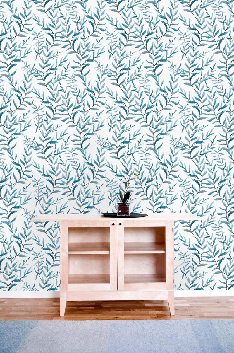 Watercolor Style Leaves Wallpaper