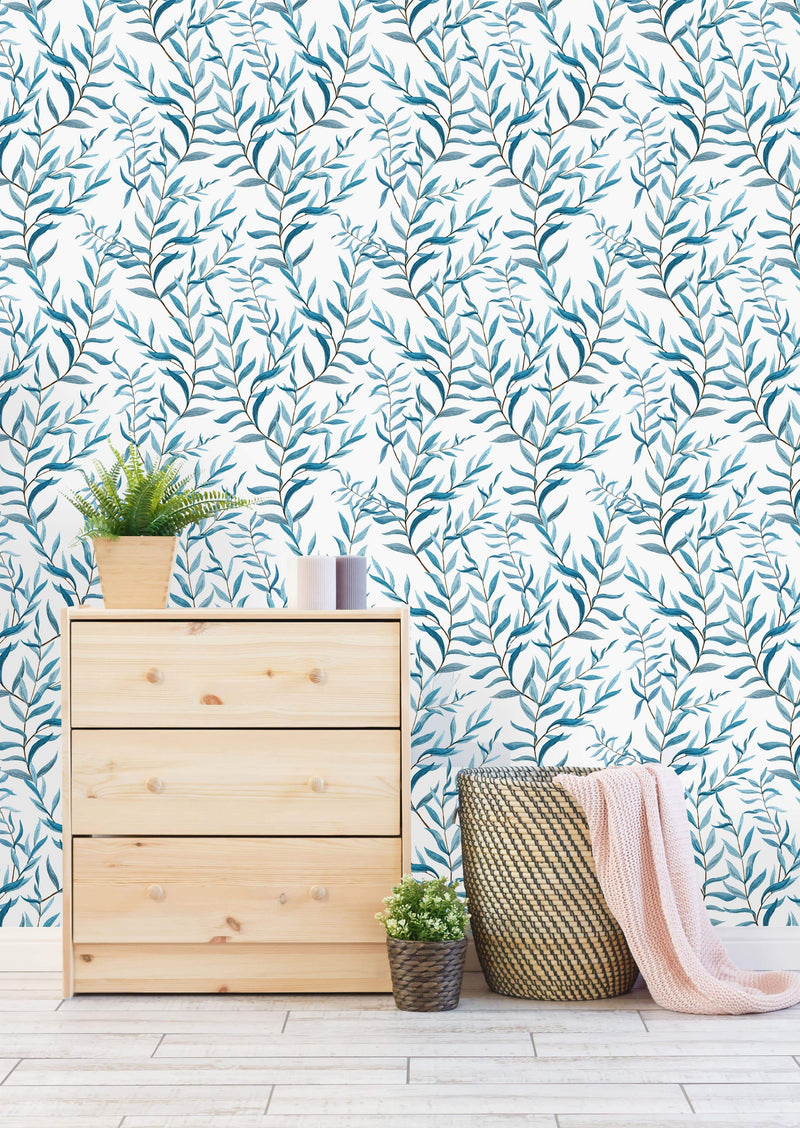 Watercolor Style Leaves Wallpaper