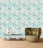 Contemporary Green Leaves Wallpaper Vogue
