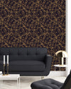 Black Wallpaper with Gold Pattern