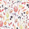 Fashionable Wild Berries and Leaves Wallpaper Fashionable