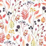 Fashionable Wild Berries and Leaves Wallpaper Fashionable