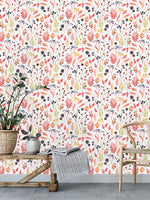 Fashionable Wild Berries and Leaves Wallpaper Fashionable
