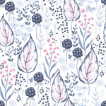 Stylish Wild Berries and Leaves Wallpaper Chic
