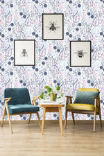 Stylish Wild Berries and Leaves Wallpaper Chic