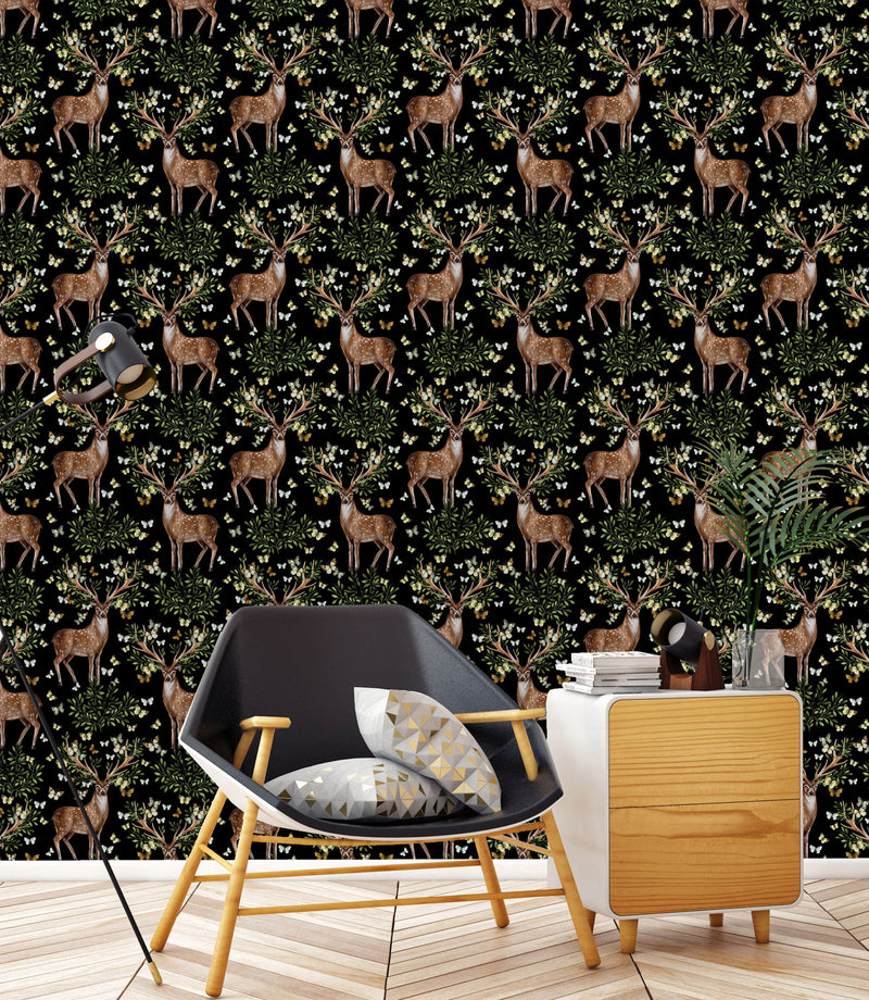 Wildlife Dark Pattern Wallpaper