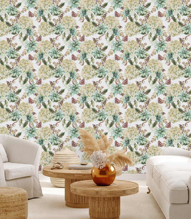 Plants and Butterflies Wallpaper