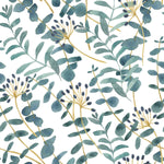 Dark blue Leaves with Berries Wallpaper