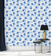 Modish Blue Leaves Wallpaper Tasteful Select