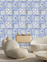 Blue Geometrical Design Wallpaper