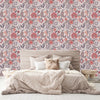 Pink Ethnic Floral Wallpaper