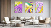 Purple Illusory Forms Set of 3 Prints Modern Wall Art Modern Artwork
