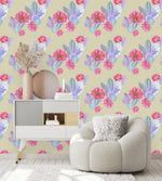 Beige Wallpaper with Cactus