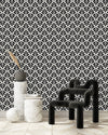 White Wallpaper with Abstract Design