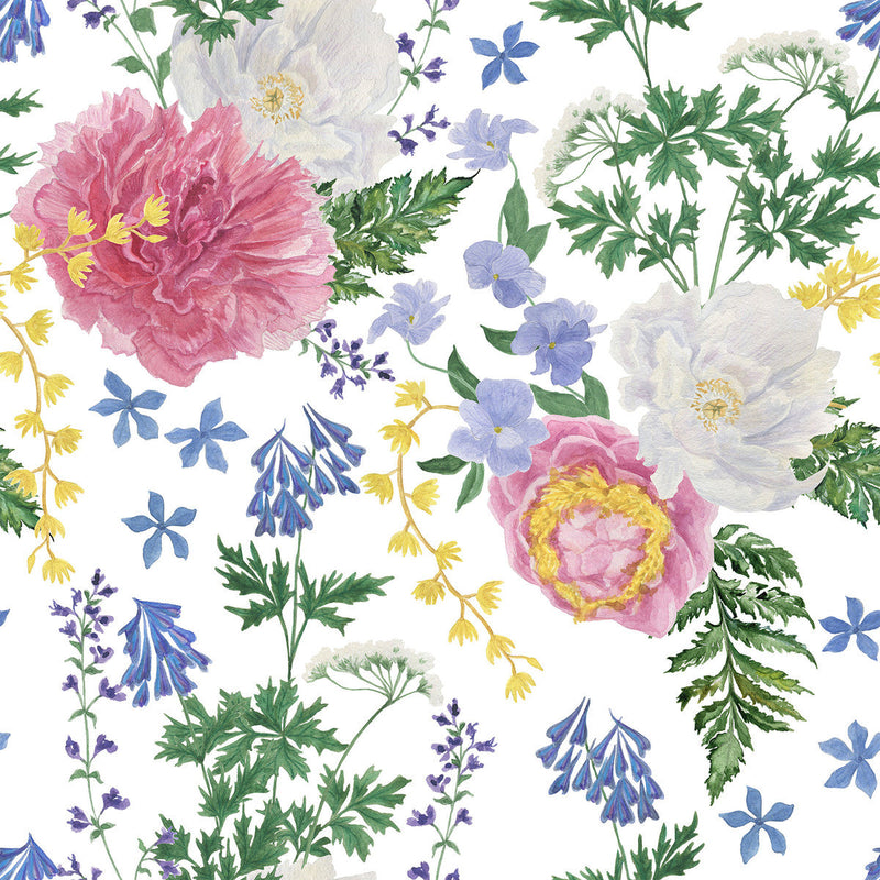 Fashionable White Floral Wallpaper Smart