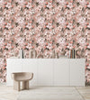 Voguish Beige Wallpaper with Flowers Fashionable