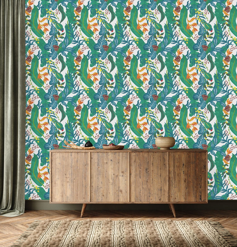Parrots and Butterflies Wallpaper