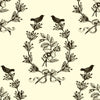 Black Birds and Flowers Wallpaper