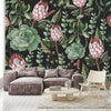 Protea and Succulents Wallpaper