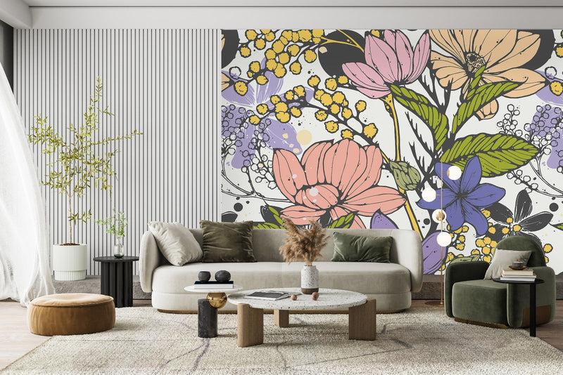 Large Flowers Wallpaper