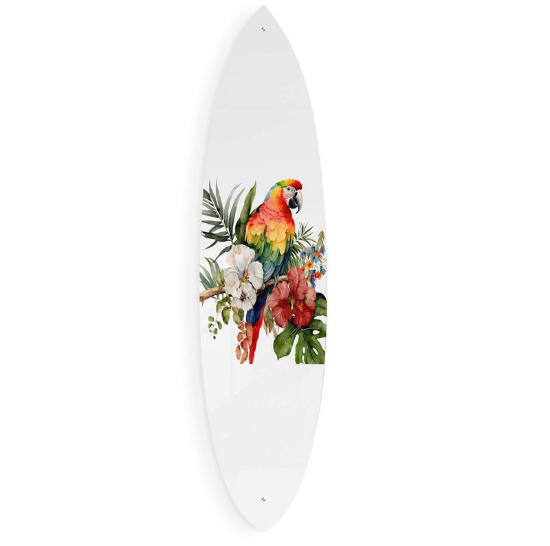 Parrot Pattern Acrylic Surfboard Wall Art