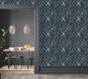 Dark Wallpaper with Little Leaves