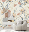 Contemporary Beige Floral Wallpaper Smart Quality