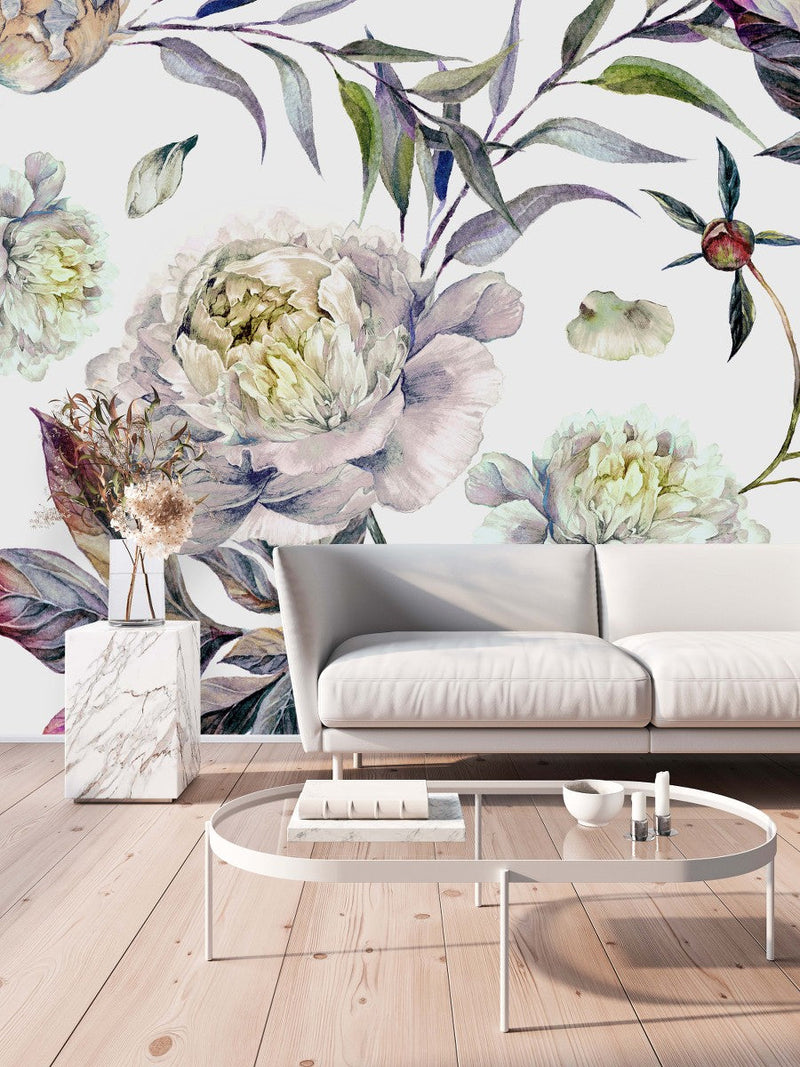 White Peonies Wallpaper
