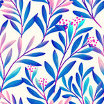 Elegant Blue and Pink Leaves Wallpaper Smart