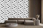 Fashionable Black Floral Contour Wallpaper Smart