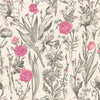 Contemporary Modern Pink Roses Wallpaper