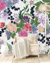 Blackcurrant between Flowers Wallpaper