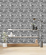 Black Pattern on White Wallpaper