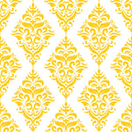 Yellow Damask Pattern Wallpaper