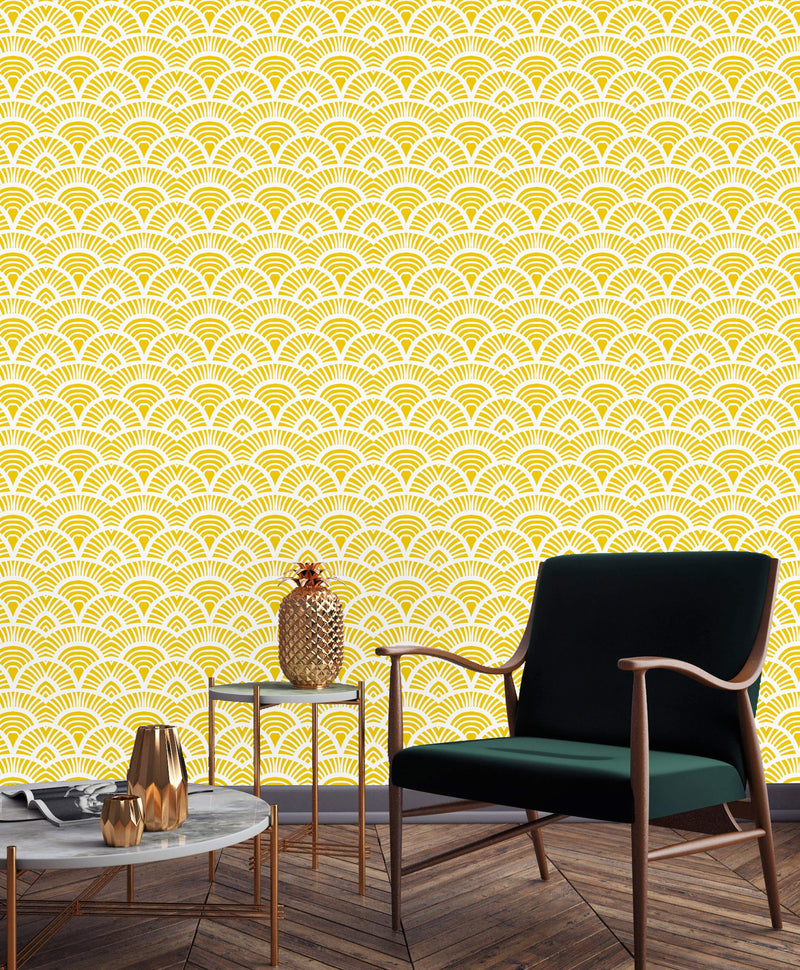 Yellow Scallops Wallpaper