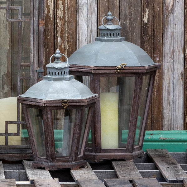 Lovecup Rustic Candle Lanterns Set of 2 L296