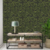 Contemporary Dark Green Leaves Wallpaper Vogue