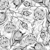 Black and White Protea Wallpaper