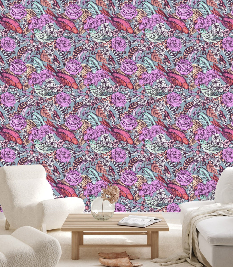 Brightly Vintage Floral Wallpaper
