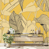 Stylish Yellow Palm Leaves Wallpaper