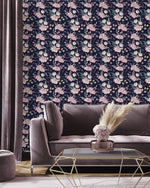 Pink Peonies on Dark Background Wallpaper