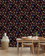Dark Wallpaper with Autumn Leaves