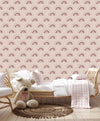 Modish Pink Wallpaper with Rainbows